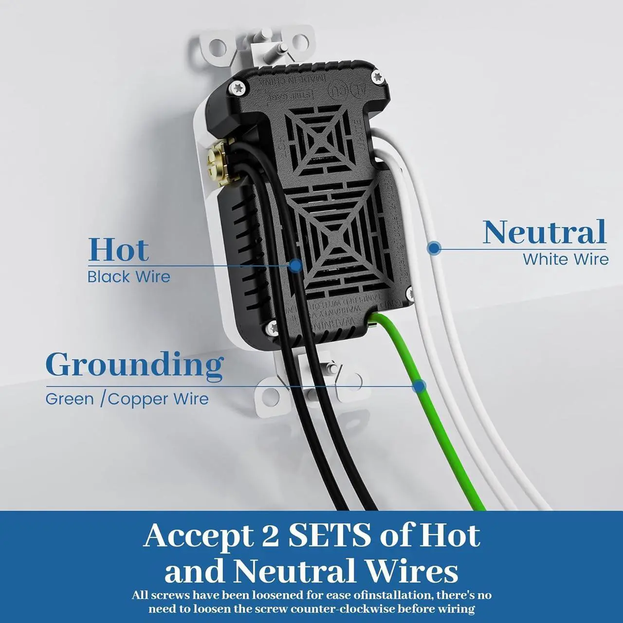 Alt view image 5 of 7 - ThunderWay Outlet with USB C Ports- Electrical USB Outlet 30W 6.0A?20 Amp Tamper-Resistant Wall White Charging Outlets Receptacles, Wall Plate Cover Included,USB Socket ETL Listed,6 Pack