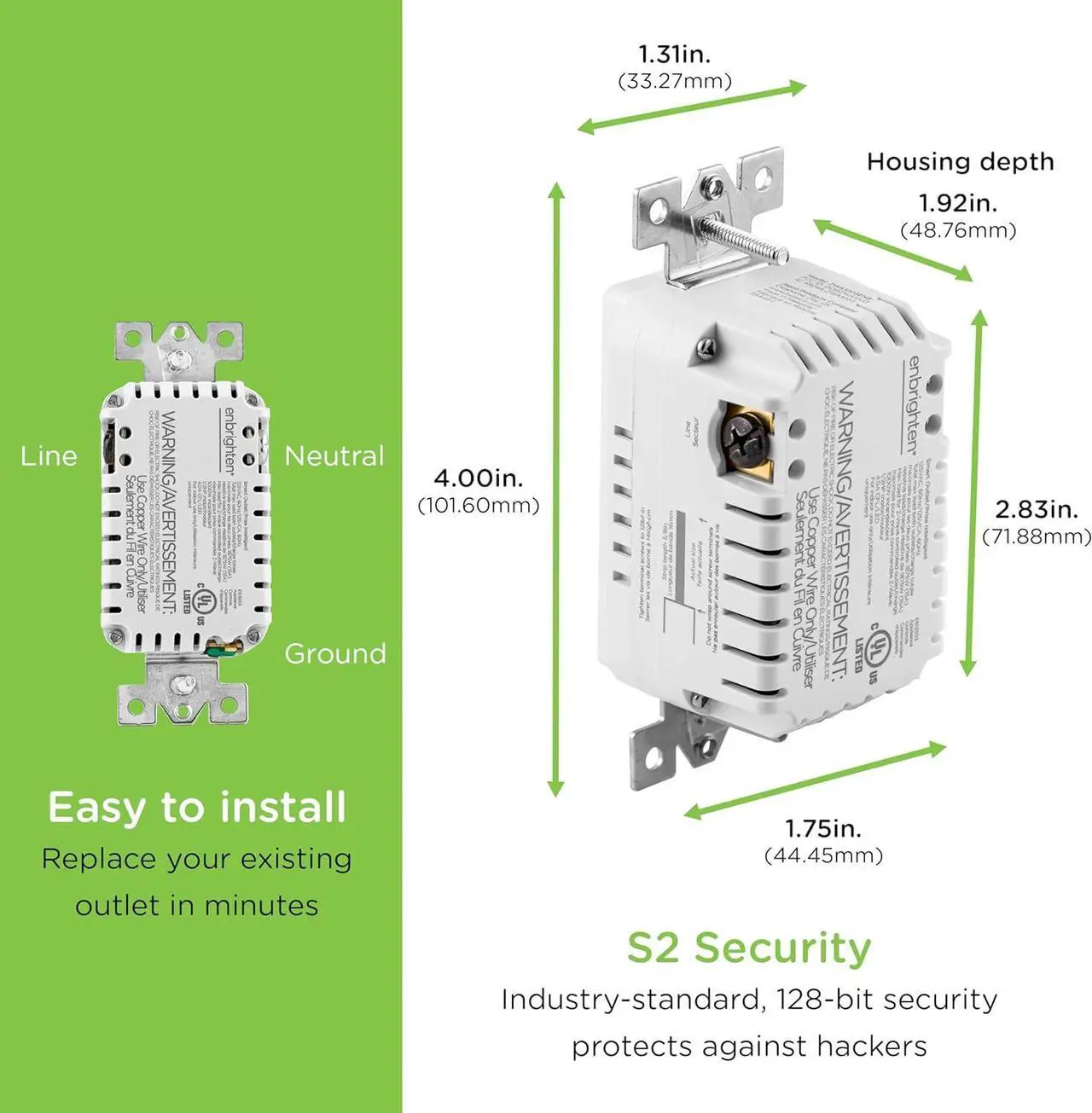 Alt view image 2 of 6 - Enbrighten Z-Wave Plus Smart Receptacle, Works with Alexa, Google Assistant, Tamper-Resistant, Z-Wave Outlet, Always On Outlet, Hub Required, Smart Outlet, Lamps, Small Appliances, 700 Series, 58449