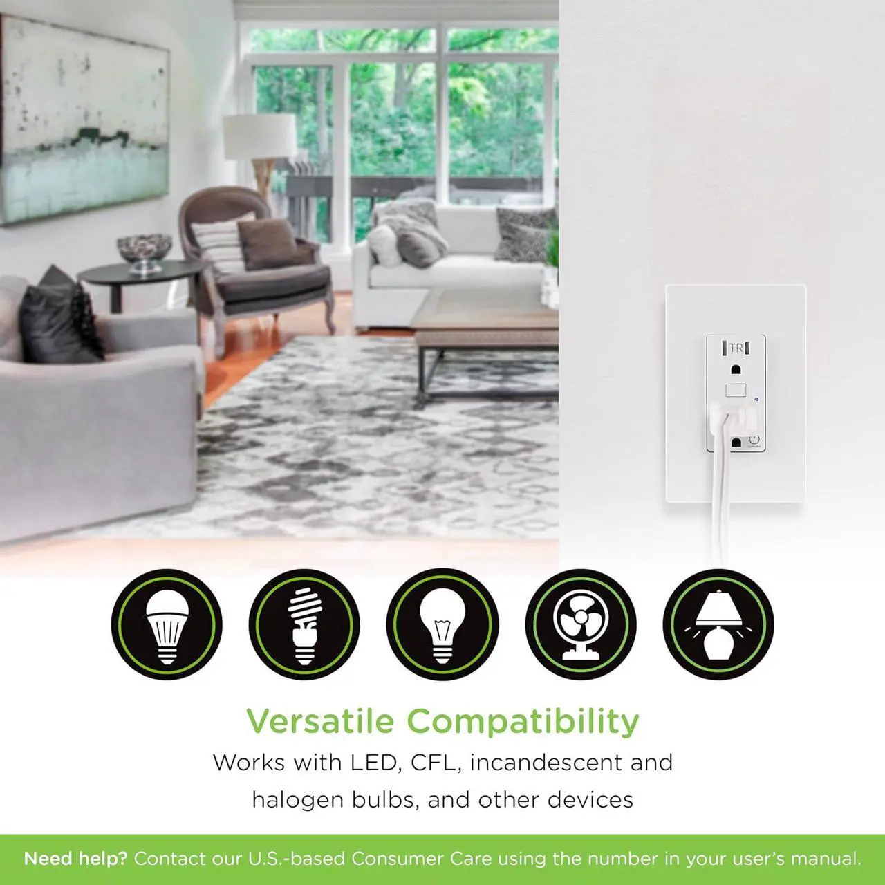 Alt view image 5 of 6 - Enbrighten Z-Wave Plus Smart Receptacle, Works with Alexa, Google Assistant, Tamper-Resistant, Z-Wave Outlet, Always On Outlet, Hub Required, Smart Outlet, Lamps, Small Appliances, 700 Series, 58449