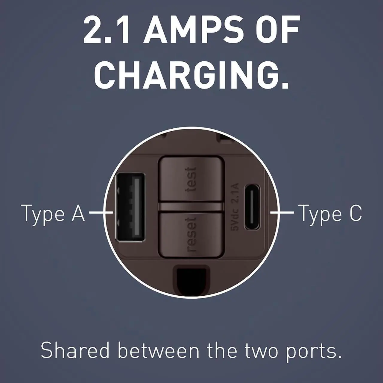 Alt view image 6 of 7 - Legrand Pass & Seymour Radiant 1597TRUSBACDB 15 Amp GFCI Wall Power Outlet with 2.0 Amp USB Charger, Dark Bronze
