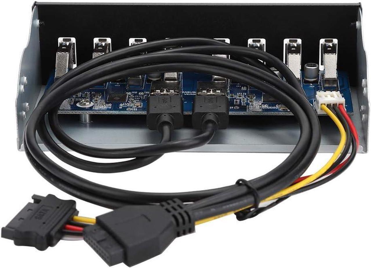 Alt view image 6 of 7 - USB3.0 8-Port Optical Drive Front Panel,19Pin 8-Port Hub Optical Drive Expansion Pc Computer Front Panel Adapter,5.25 Inch Optical Drive Box Provided of