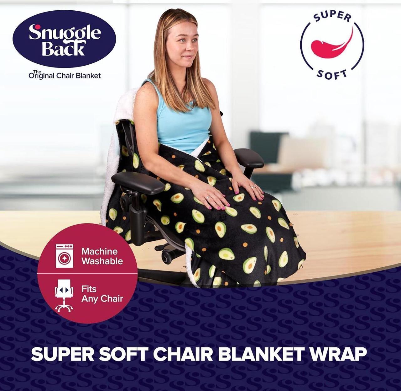 Alt view image 2 of 7 - The Original Office Chair Blanket by SnuggleBack; Cozy Comfy Office Desk Chair Wrap Attaches for Convenient Heat and Hands-Free. Stay Warm In The Winter or Summer. Gray Faux Fur with Sherpa Fleece