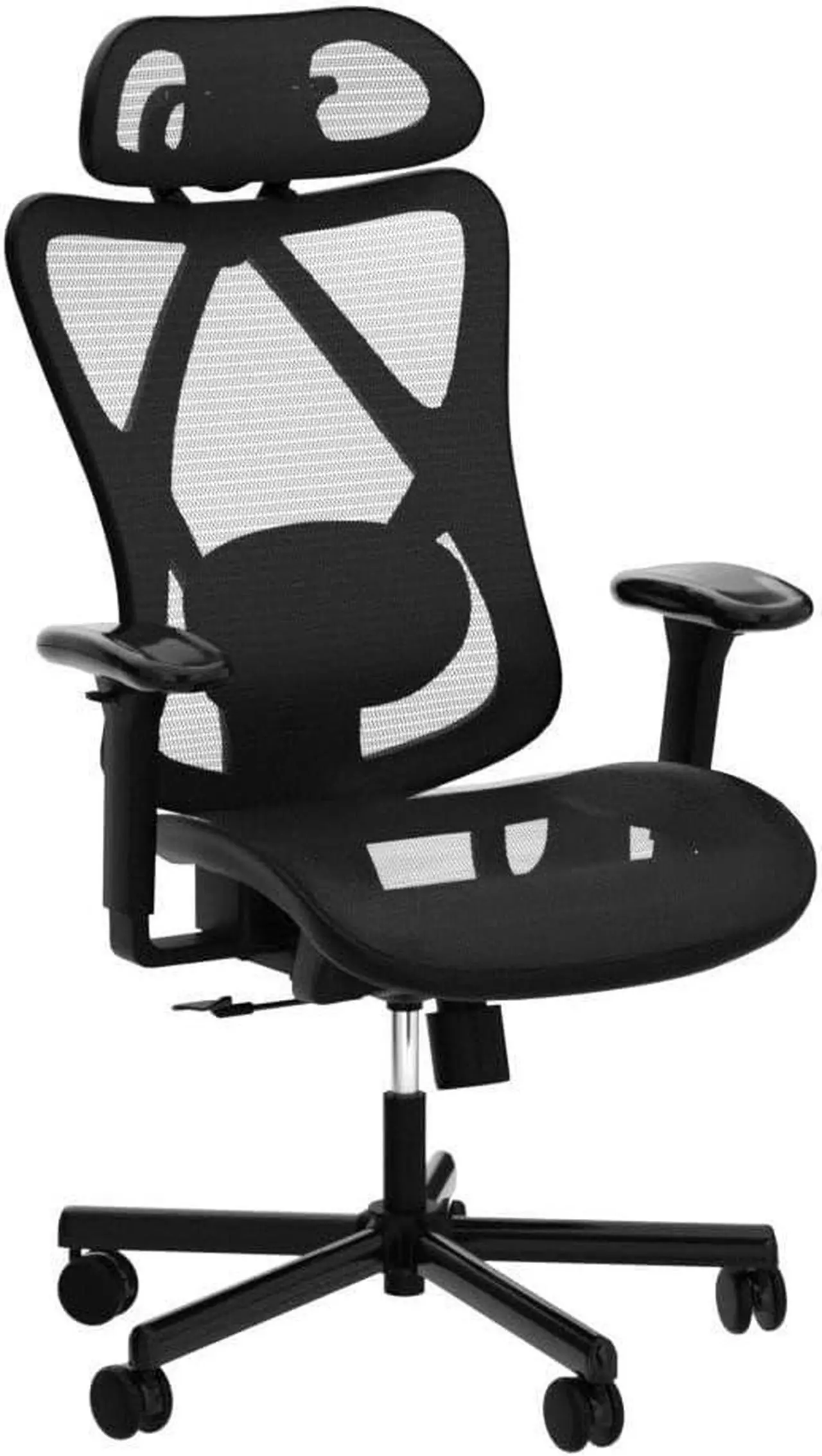 Alt view image 3 of 7 - Mesh Office Chair,Ergonomic Office Chairs with Wheels,Adjustable Lumbar Support,Armrest,Headrest-Tilt High Back Desk Chair with Mute Wheel for Office, Home, Gaming