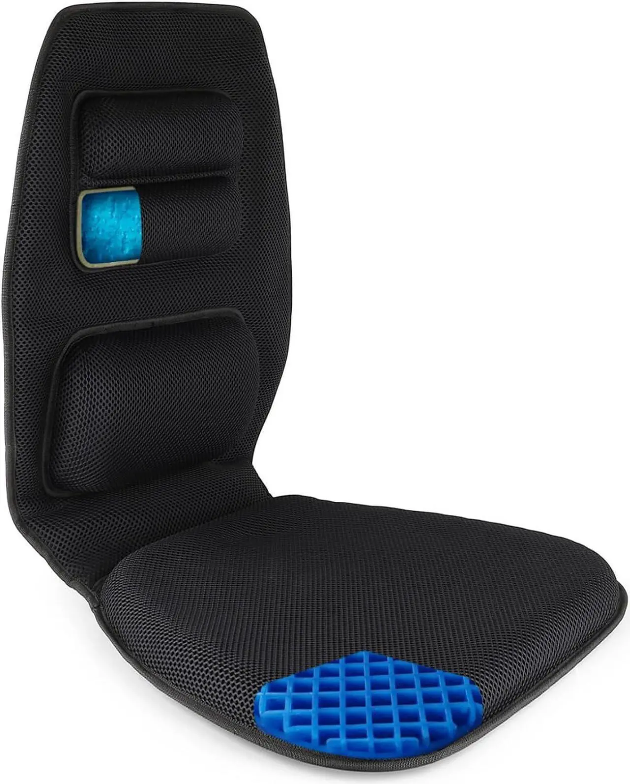 Main image of FOMI Premium Gel Cushion and Firm Back Support | Seat Cushion Pad and Upper Lower Thoracic and Lumbar Pillow for Car, Office Chair | Pressure Sore, Coccyx Pain Relief | Posture Aid (Grid Gel)