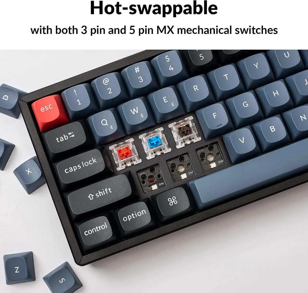 Alt view image 3 of 7 - Keychron K6 Pro Wireless Custom Mechanical Keyboard, QMK/VIA Programmable Macro, Hot-Swappable Keychron K Pro Brown Switch, 65% Layout Aluminum RGB Backlit Office Gaming Keyboard for Mac Windows Linux