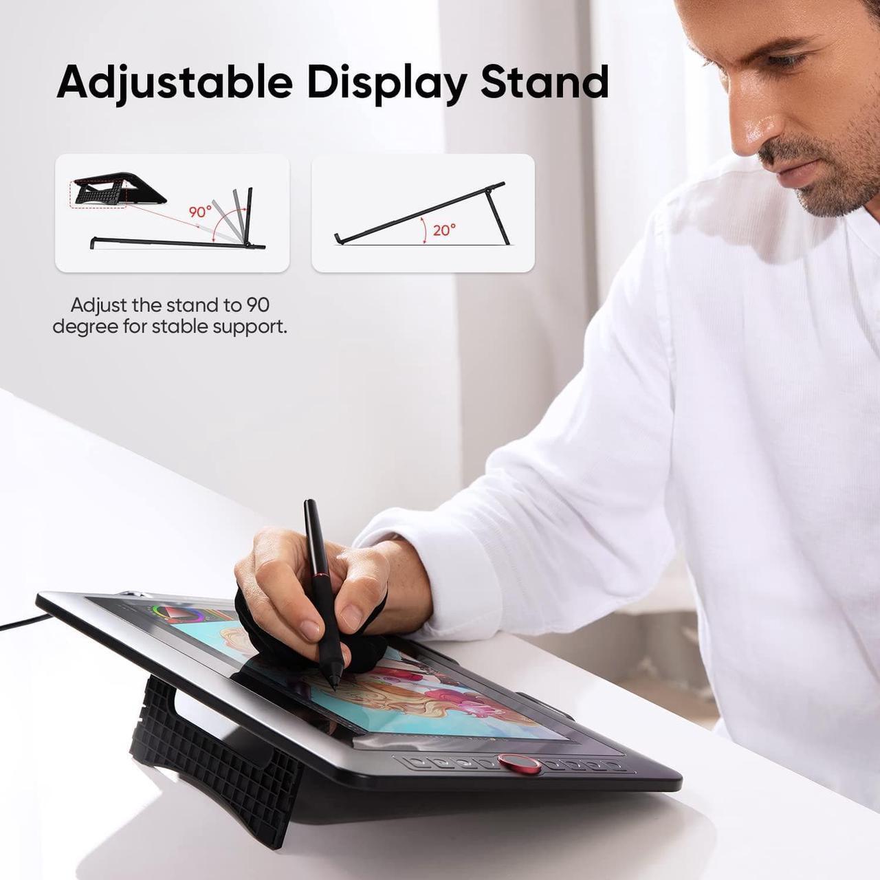Alt view image 6 of 7 - XPPen Drawing Tablet with Screen Full-Laminated Graphics Drawing Monitor Artist13.3 Pro Graphics Tablet with Adjustable Stand and 8 Shortcut Keys (8192 Levels Pen Pressure, 123% sRGB)