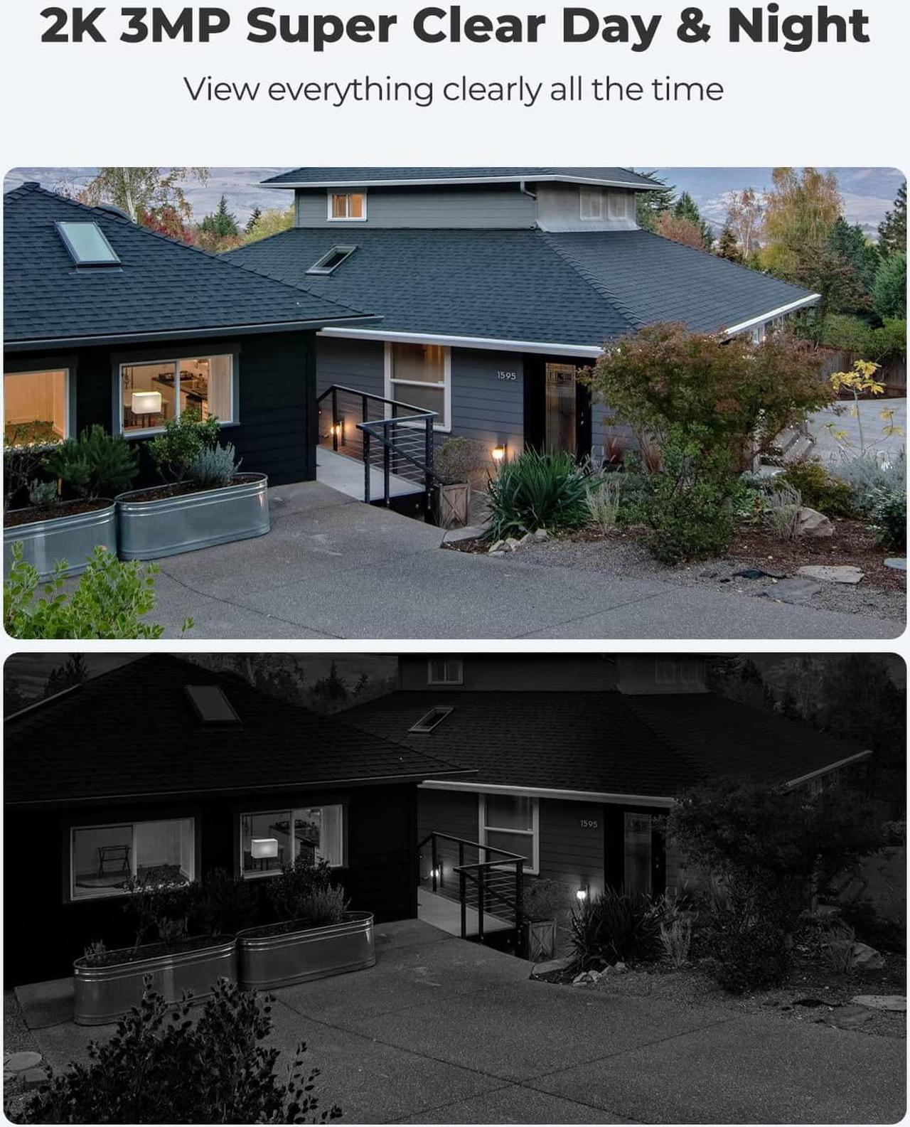 Alt view image 2 of 7 - REOLINK Argus Eco+SP - 2K Solar WiFi Security Cameras Outdoor Wireless, No Hub Needed, 3MP Night Vision, Human/Vehicle Detection, Solar Powered Wireless Home Security Camera Works with Alexa