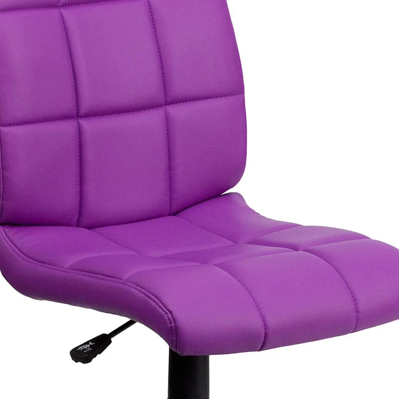 Alt view image 7 of 7 - BizChair Mid-Back Purple Quilted Vinyl Swivel Task Office Chair