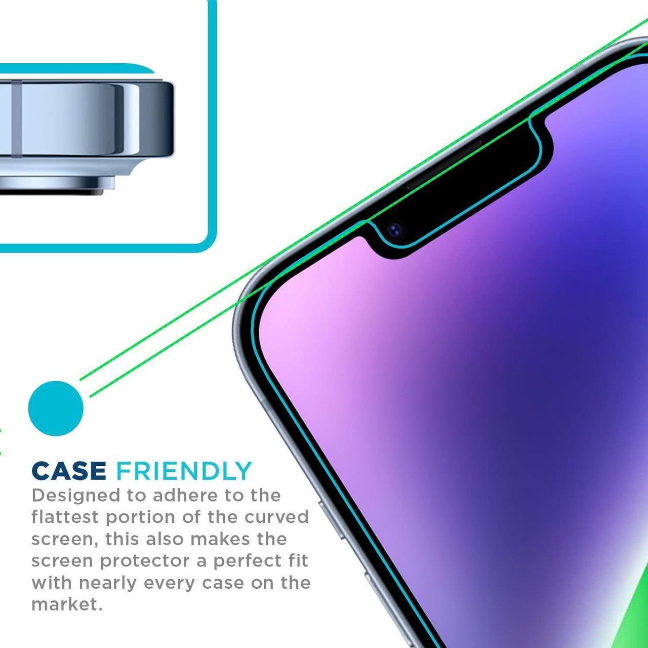 Alt view image 4 of 6 - Tech Armor [1 Pack Privacy Screen Protector for iPhone 14 Plus and iPhone 13 Pro Max Anti-Spy Case Friendly Easy Installation Ballistic Tempered Glass Bubble Free 3D Touch Support [6.7 inch]