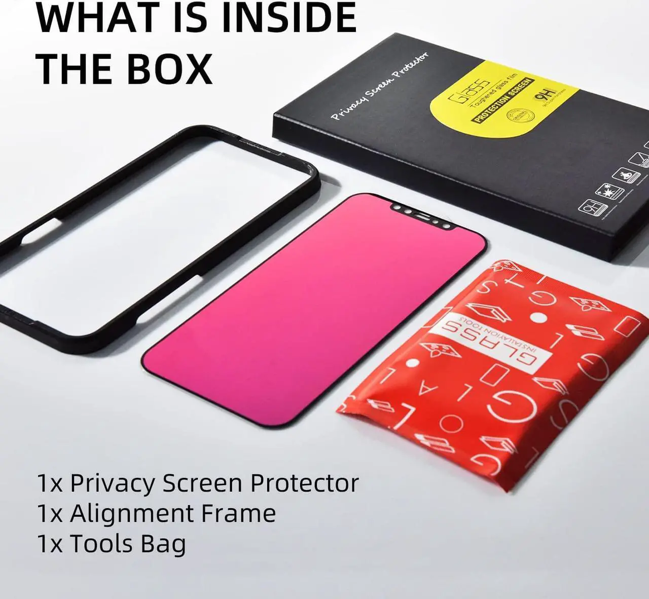 Alt view image 2 of 7 - EGKimBa Privacy Screen Protector compatible with iPhone 11 /iPhone XR, 6.1 inch Gradient Colorful Electroplated Anti-Spy Anti-Blue Light Easy Installation Tempered Glass, Welcome to consult