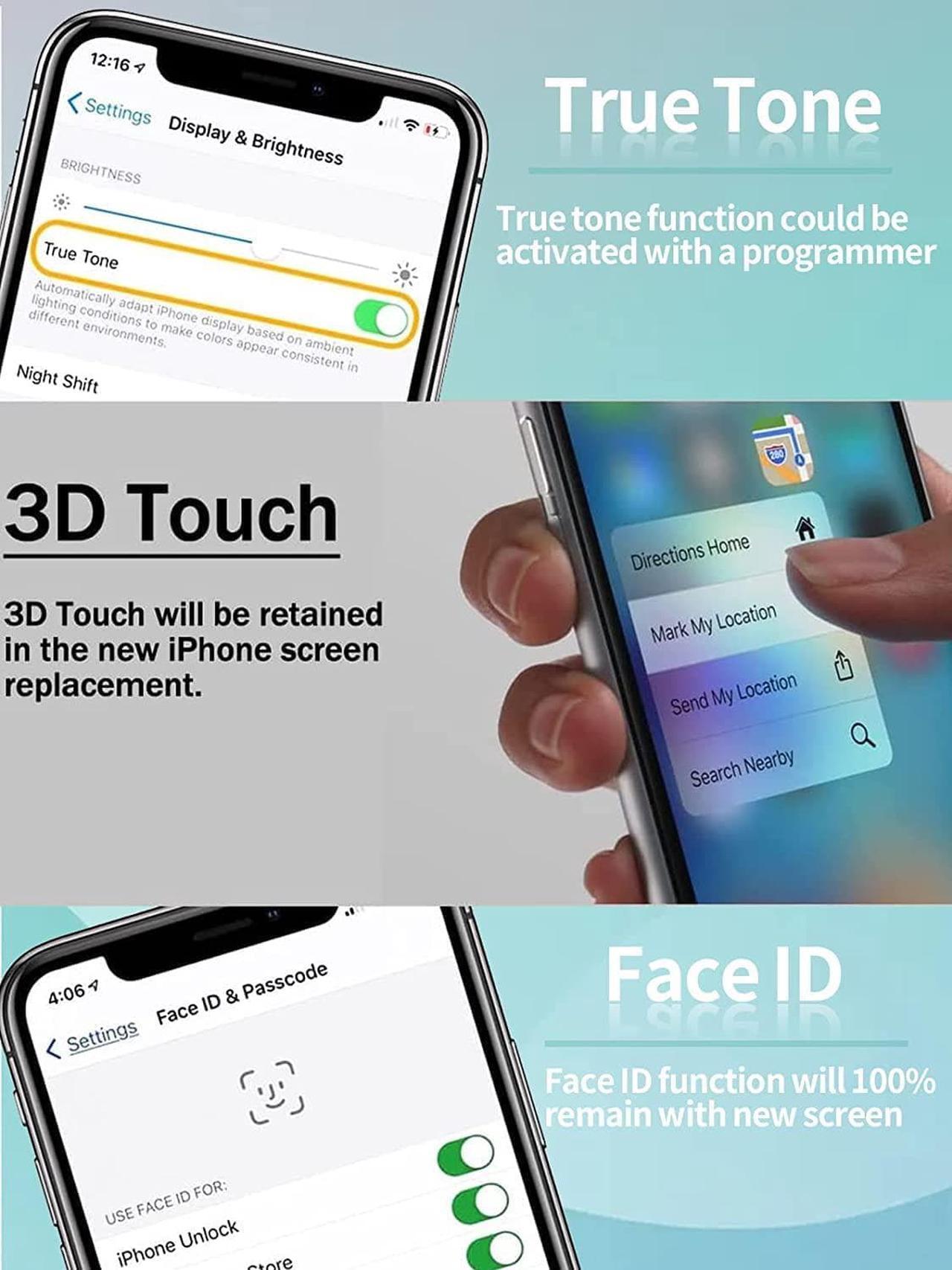 Alt view image 4 of 6 - for iPhone 11 Pro Screen Replacement, 5.8-inch, LCD Display and Touch Digitizer Full Assembly with Repair Tool Kits Waterproof Tape and Screen Protector True Tone Programmable