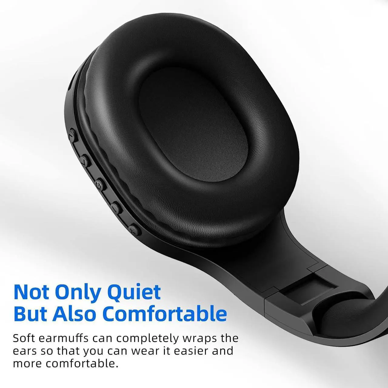 Alt view image 6 of 7 - Wireless Headphones with FM Radio and Bluetooth 5.0, Rechargeable Portable Headset with Built-in Microphone, Lightweight and Comfortable Ear Muffs for Jogging, Mowing, Cycling, and More