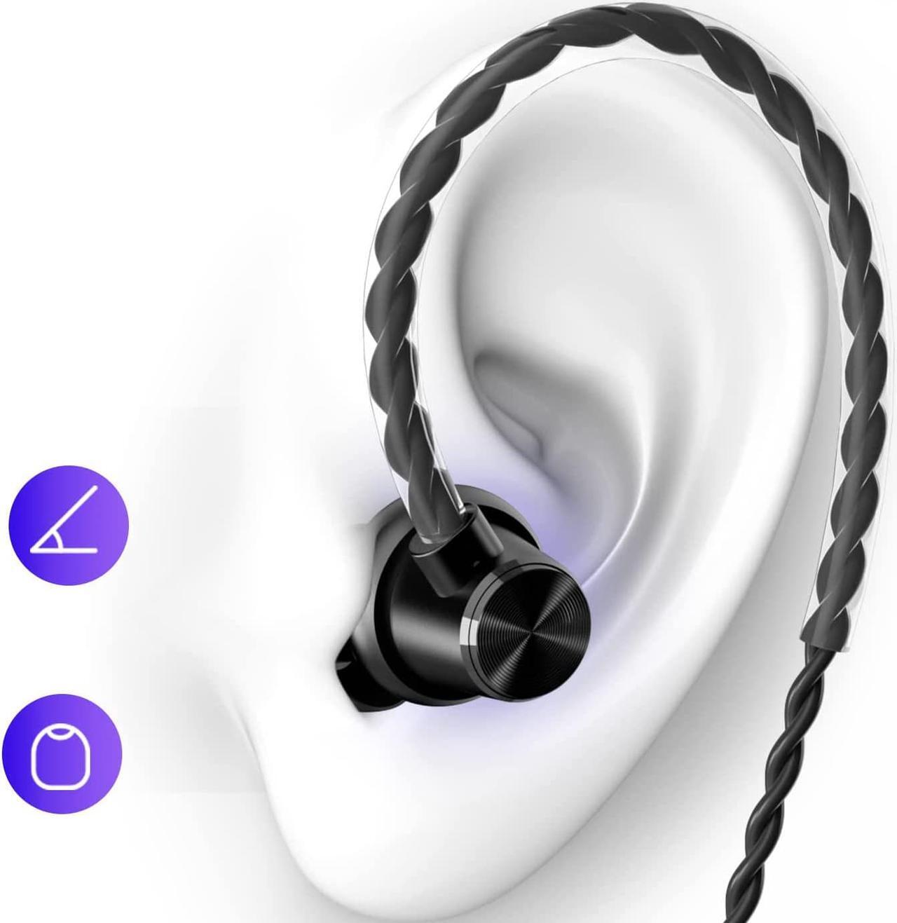 Alt view image 7 of 7 - Ear Buds Extra Long Cord Headphones Without Mic Long Wired Earbuds for Tv Earphones with No Microphone Ear Buds Long Cord Length Earhook Earphones with 3.5 mm Headphone Plug