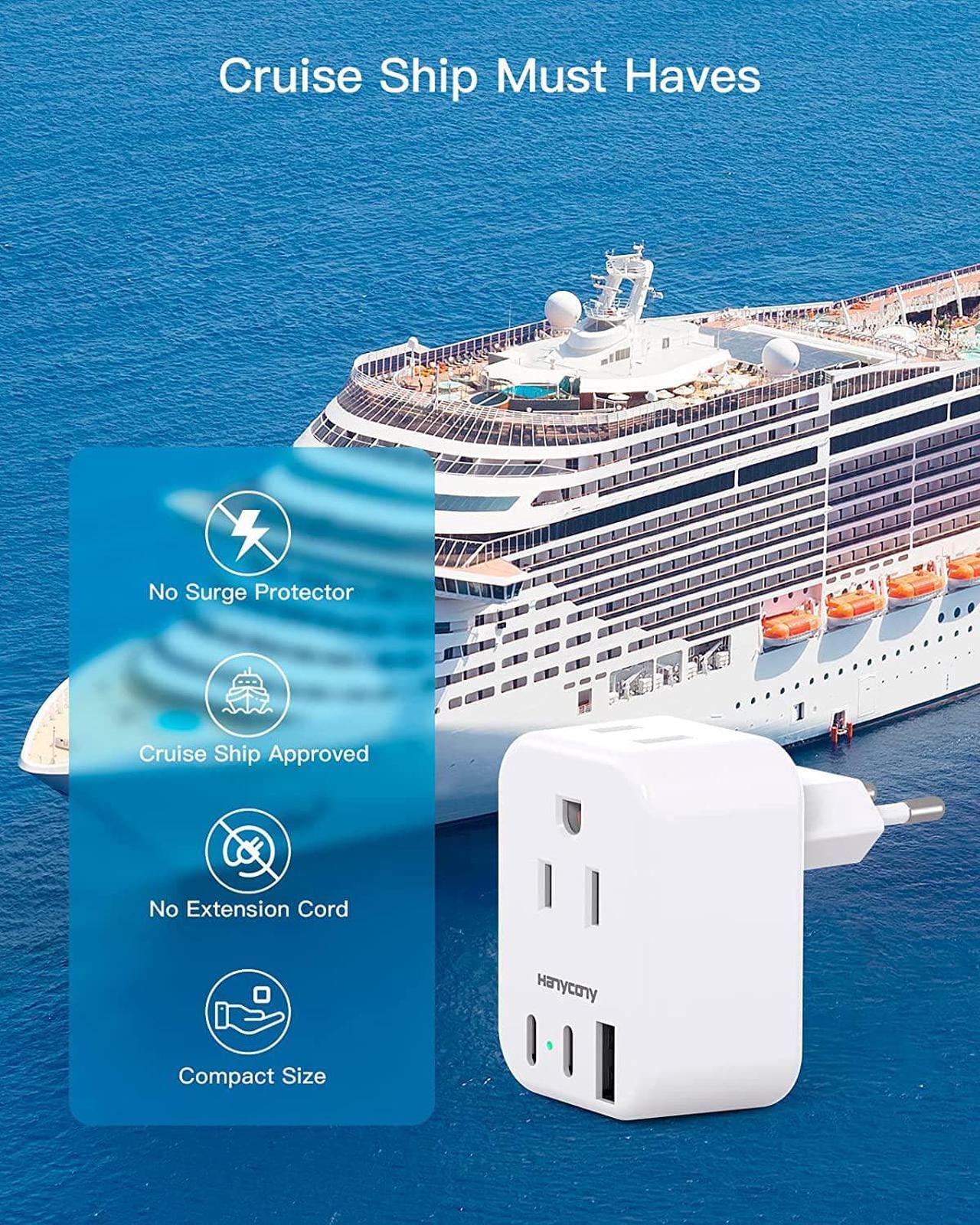 Alt view image 5 of 7 - European Travel Plug Adapter for International, Italy Spain Power Adapter, 2 Outlets 2 USB C Ports, Type C Adapter Travel Cruise Essentials for Amercian US to Most Europe France Germany EU, 2 Pack
