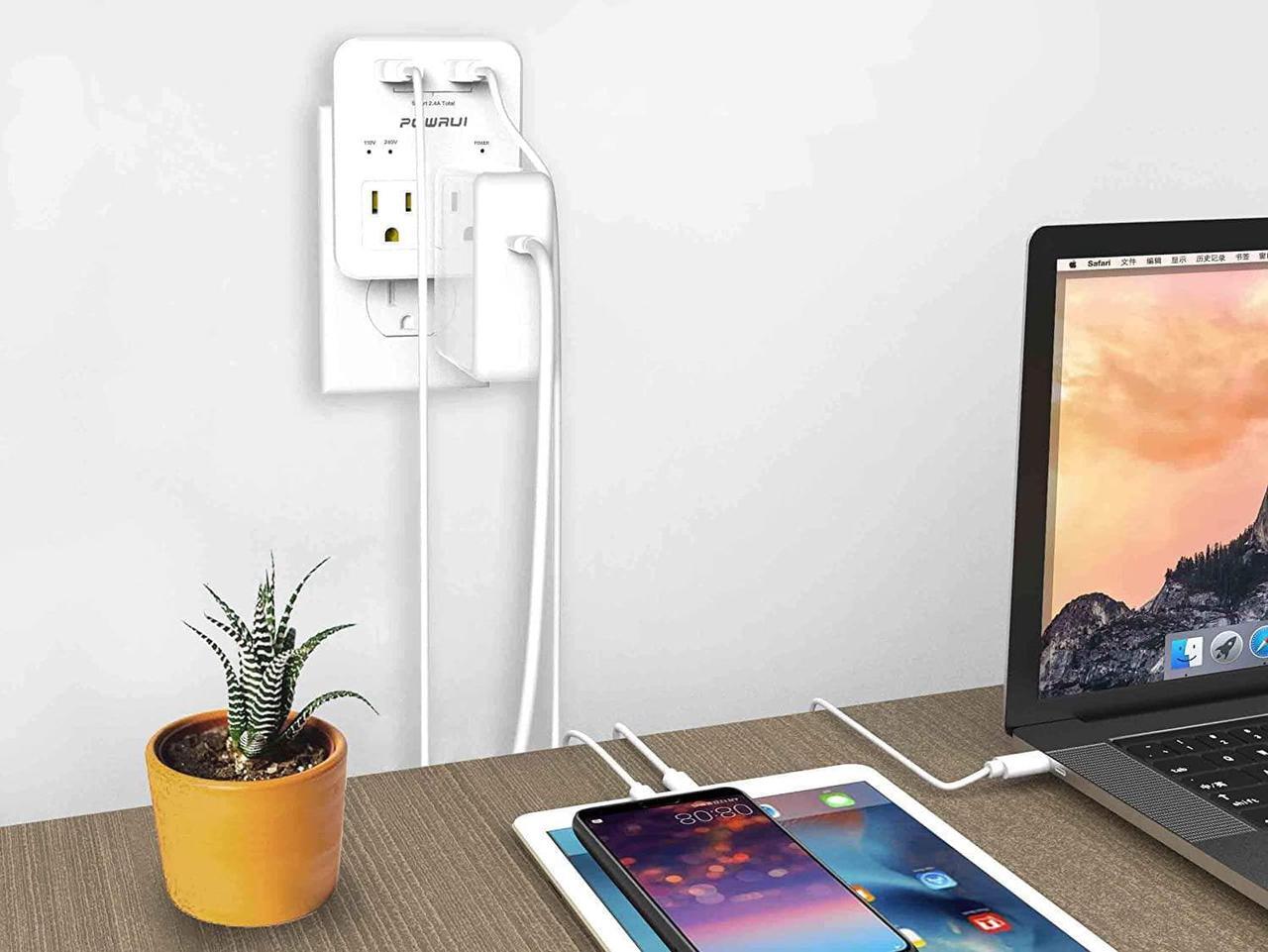 Alt view image 6 of 7 - Travel Essentials European Plug Adapter - International Power Plug with 2 USB Ports & 2 US Outlets Plug for Europe UK China Australia Japan Fit for Laptop Cell Phones (Not Voltage Converter)