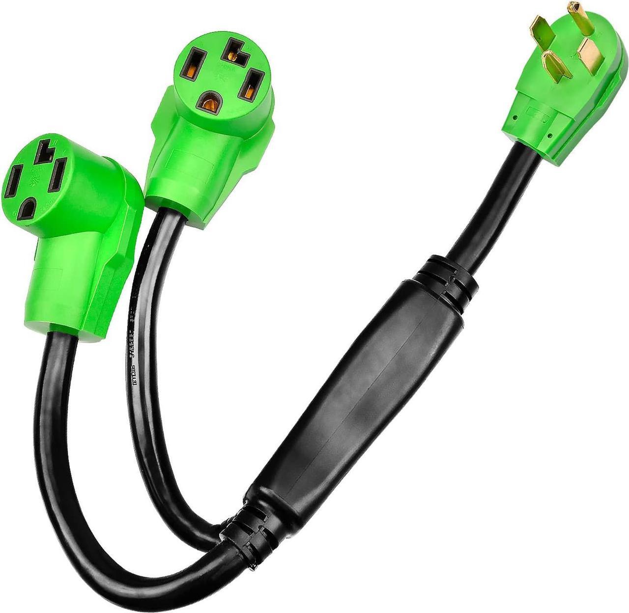 Main image of RVMATE 4 Prong Dryer Splitter 30 Amp, NEMA 14-30P to (2)14-30R Y Receptacle 26.5 Inch, Waterproof PVC Jacket Built to Last