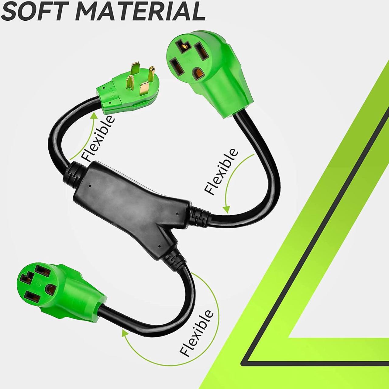 Alt view image 4 of 6 - RVMATE 4 Prong Dryer Splitter 30 Amp, NEMA 14-30P to (2)14-30R Y Receptacle 26.5 Inch, Waterproof PVC Jacket Built to Last