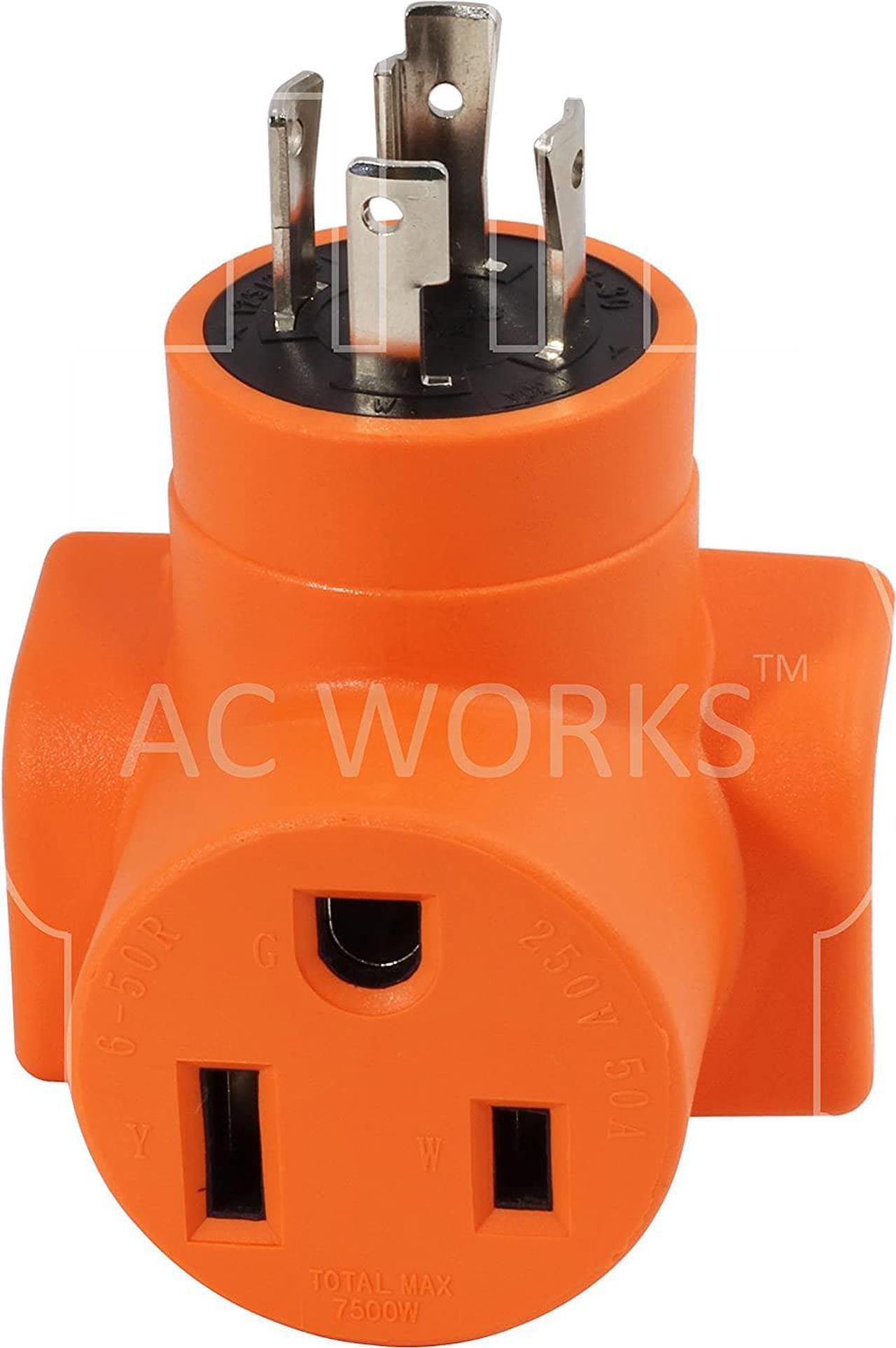 Alt view image 4 of 7 - [WDL14301050] 30Amp 4-Prong L14-30P Generator Locking Plug to 10-50R 50Amp 125/250Volt Welder adapter