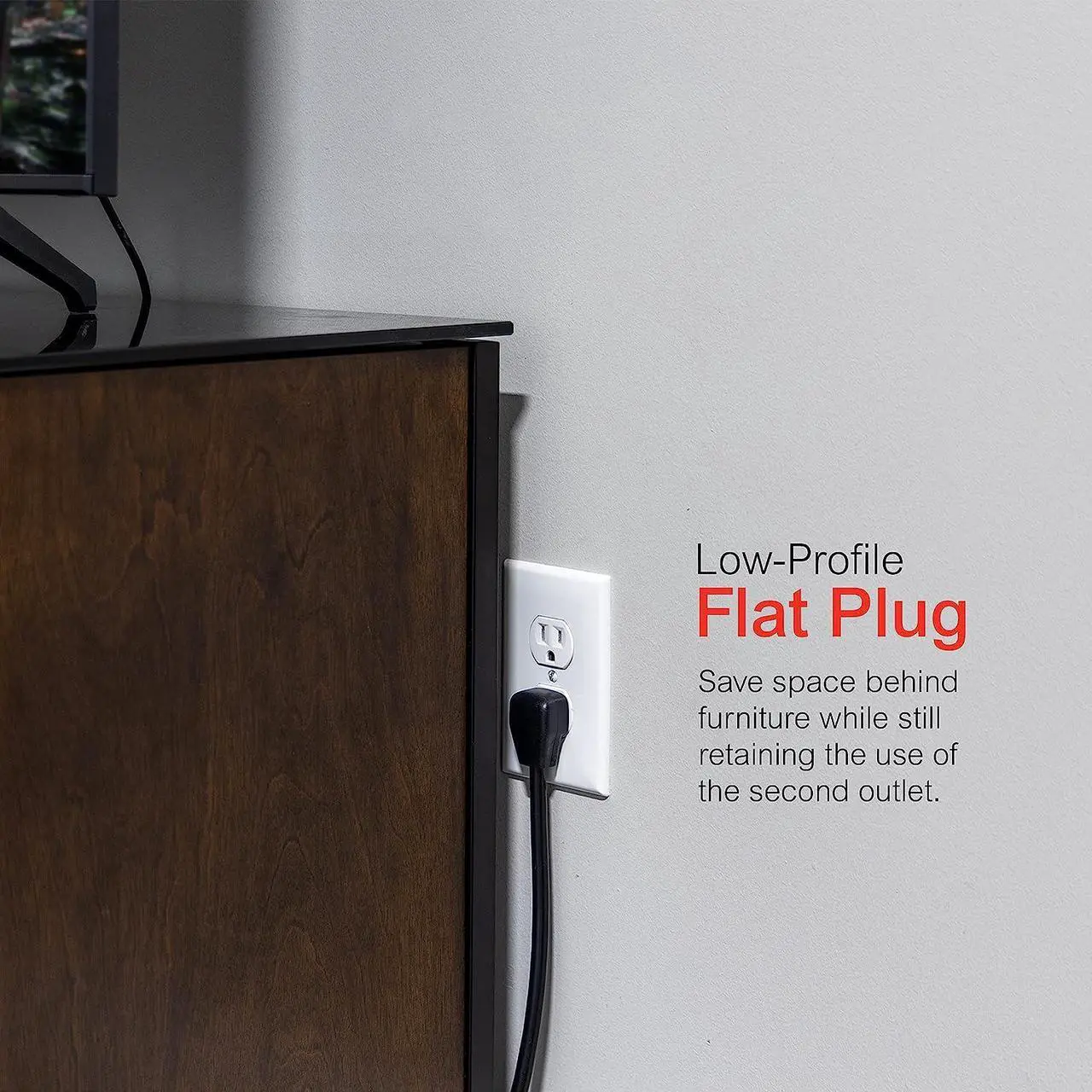 Alt view image 4 of 7 - GE UltraPro 12 Outlet Surge Protector, Tethered 2 USB Ports, 8 Ft Power Cord, 4320 Joules, Flat Plug, Power Filter, Circuit Breaker, Warranty, UL Listed, Black, 11824