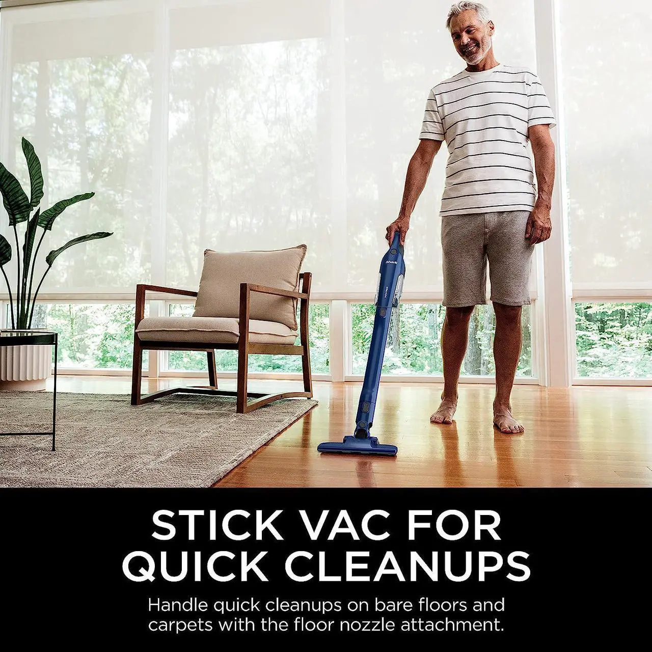 Alt view image 3 of 7 - Shark CH964AMZ 2-in-1 Cordless & Handheld Vacuum Ultracyclone System, Ultra-Lightweight and Portable for Car and Home, Washable Filter, XL Dust Cup, Crevice Tool & Scrubbing Brush, Blue