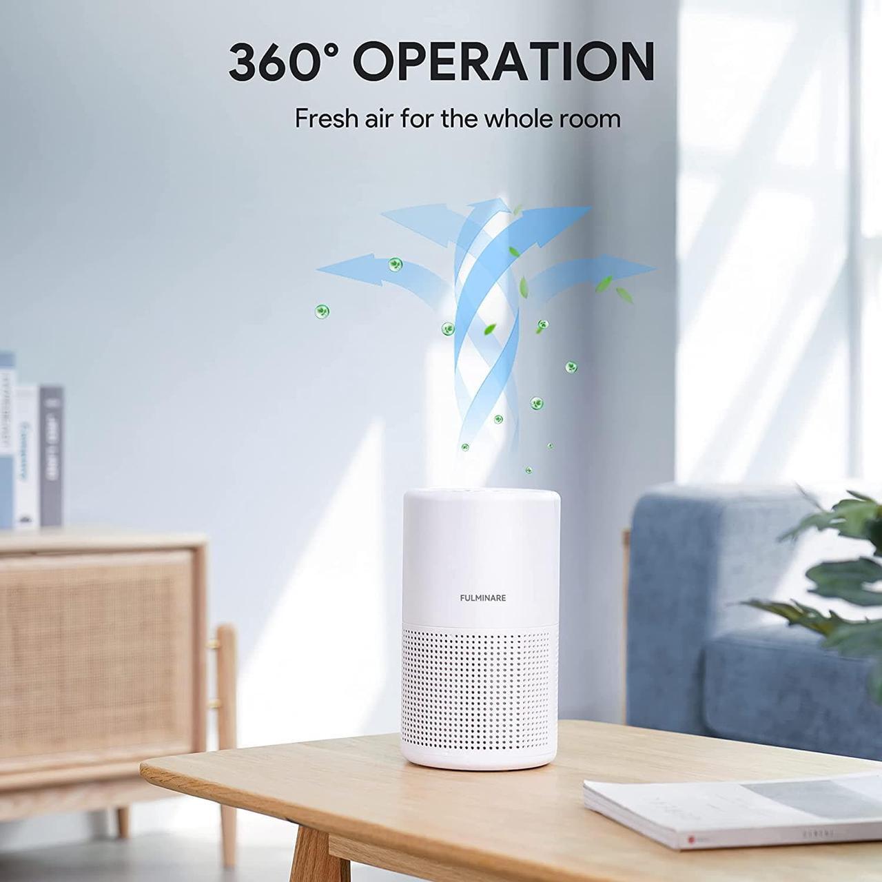 Alt view image 4 of 7 - Air Purifiers for Bedroom, FULMINARE H13 True HEPA Air Filter, Quiet Air Cleaner With Night Light,Portable Small Air Purifier for Home, Office, Living Room