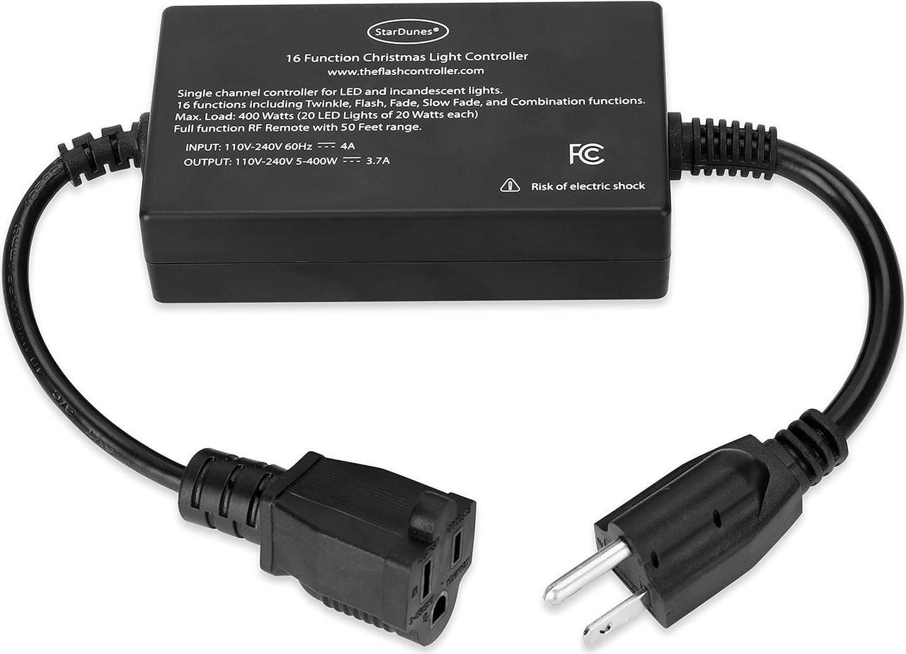 Alt view image 2 of 7 - StarDunes Christmas Light Controller - 16 Dazzling Flash/Fade Functions, 5 Timer Functions, Full Function Remote