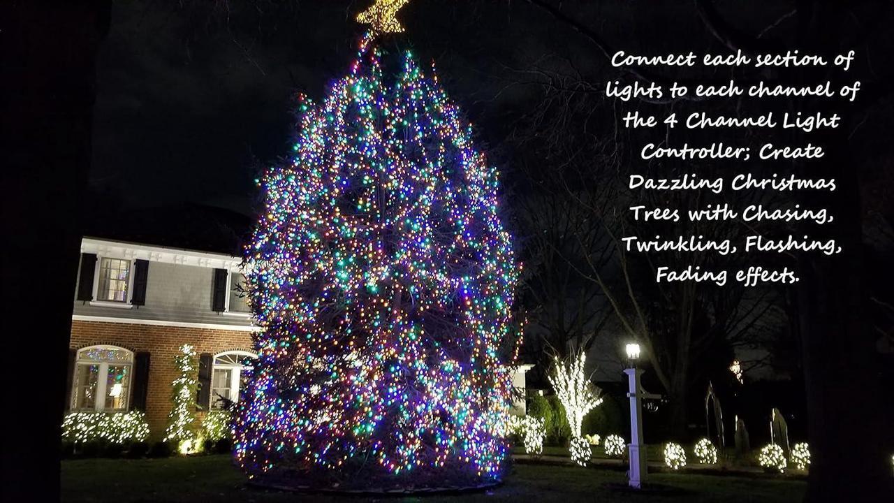 Alt view image 7 of 7 - 4 Channel Light Controller for Holiday Lights, Christmas Lights, Outdoor Decorations. Create Dazzling Light Displays with Multiple Functions, Chasing, Twinkle, Shooting Star, Stacking, Sparkle etc.