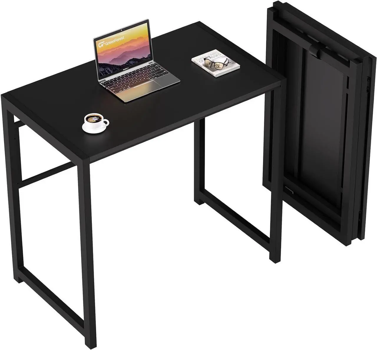 Main image of GreenForest Folding Desk for Small Spaces, 31.5 in No-Assembly Small Computer Desk for Home Office, Space Saving Foldable Table Study Office Desk, Black