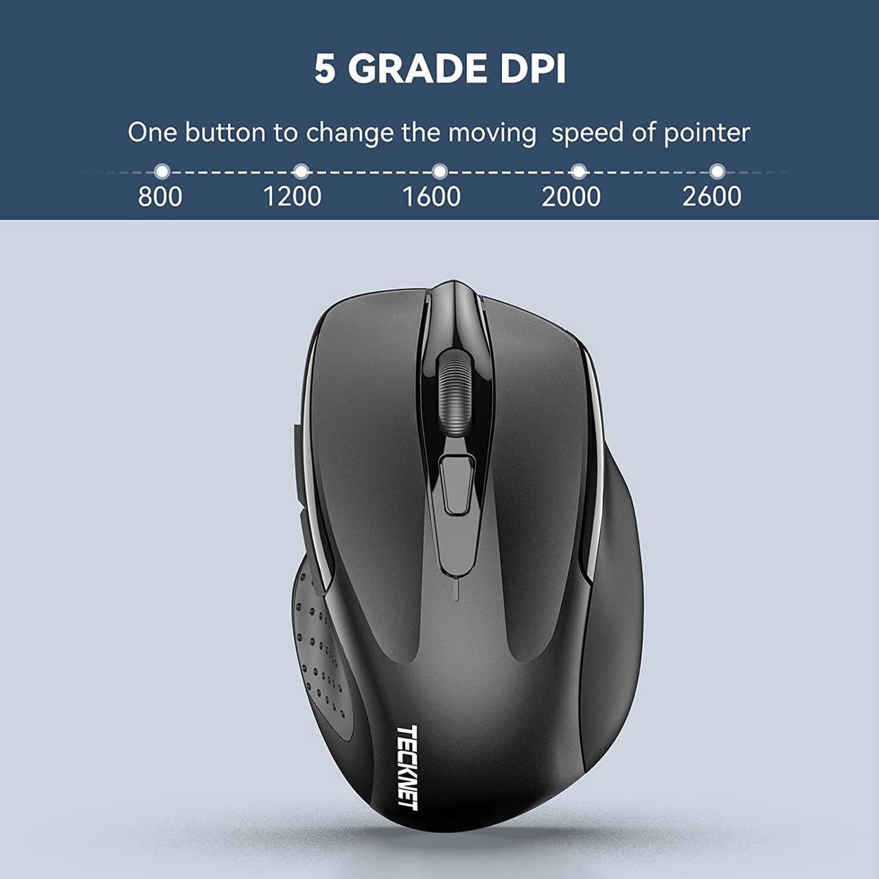 Alt view image 2 of 7 - Wireless Mouse 2.4G Ergonomic Optical Mouse Computer Mouse for Laptop PC Computer Chromebook Notebook 6 Buttons 24 Months Battery Life 2600 DPI 5 Adjustment Levels
