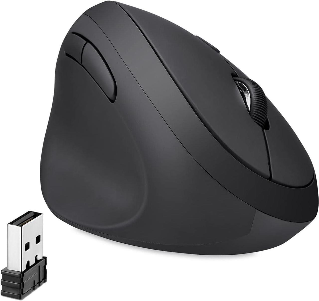 Perixx Perimice-719L, Left Handed Wireless Vertical Mouse, Portable Size for Laptops Computer, 3 Level DPI