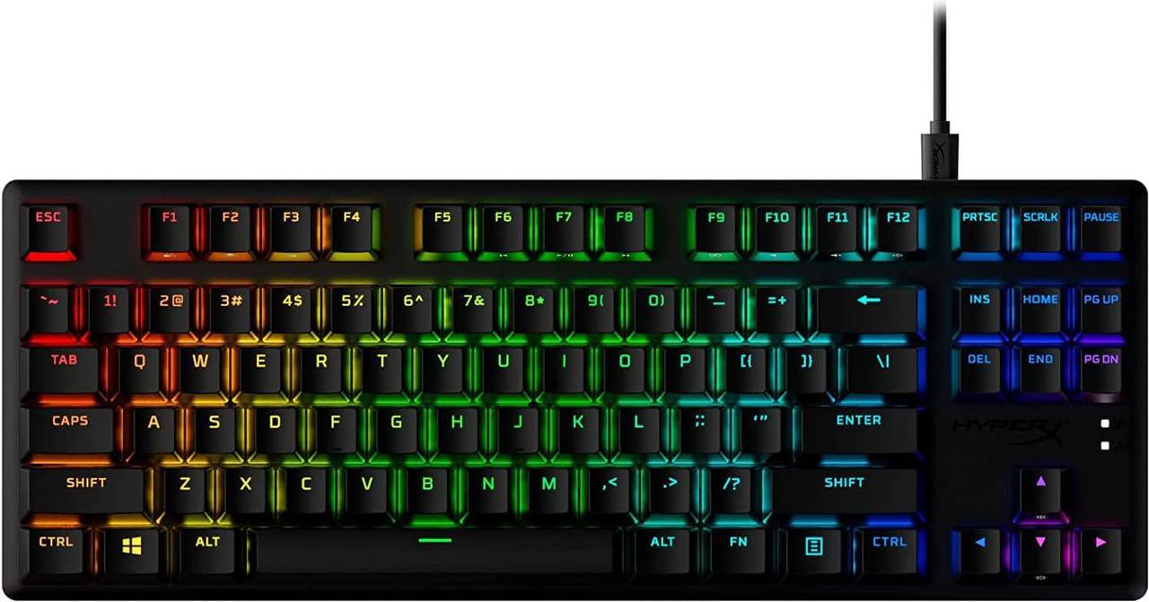 HyperX Alloy Origins Core PBT - TKL Mechanical Gaming Keyboard, PBT Keycaps, RGB Lighting, Compact, Aluminum Body, Customizable with HyperX NGENUITY, Onboard Memory - HyperX Linear Red Switch