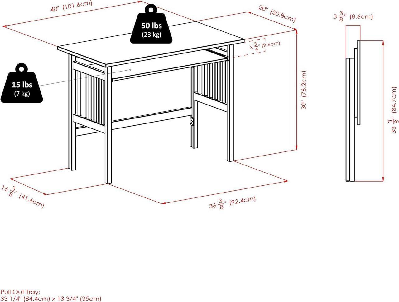 Alt view image 3 of 7 - Folding Computer Desk, Beechwood