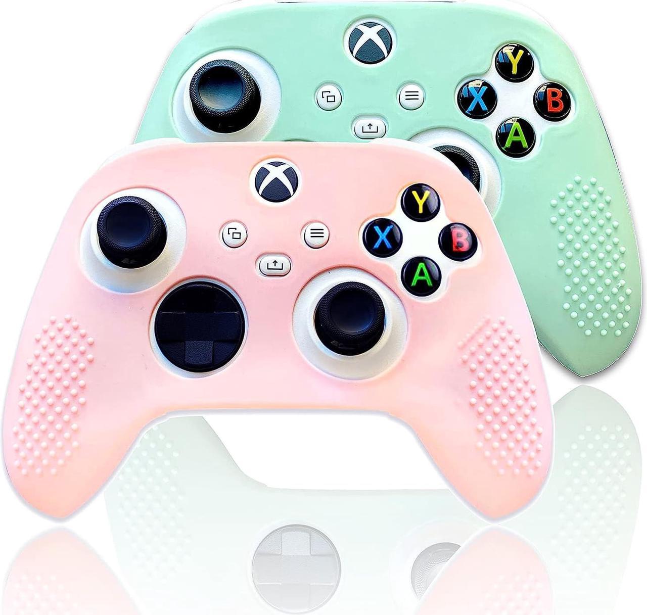 BelugaDesign Pastel Skin Cover for Wireless Controller | Soft Sleeve Shell Case with Textured Grip | Compatible with Xbox Series X/S and Xbox One (Pink + Green)