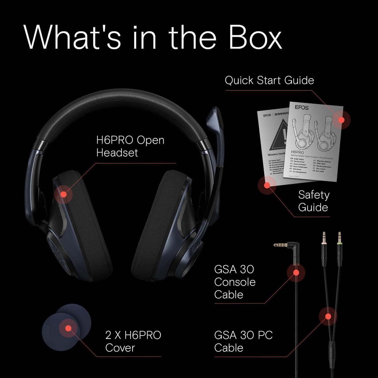 Alt view image 5 of 6 - H6Pro Open Acoustic Gaming Headset with Mic, Lightweight Headband, Comfortable and Durable Design (Black)