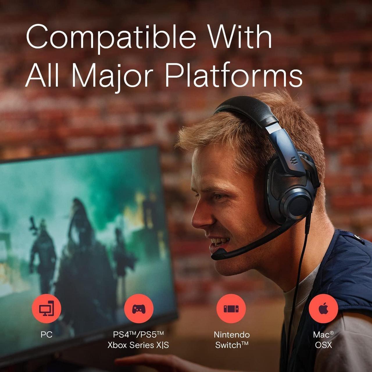 Alt view image 6 of 6 - H6Pro Open Acoustic Gaming Headset with Mic, Lightweight Headband, Comfortable and Durable Design (Black)