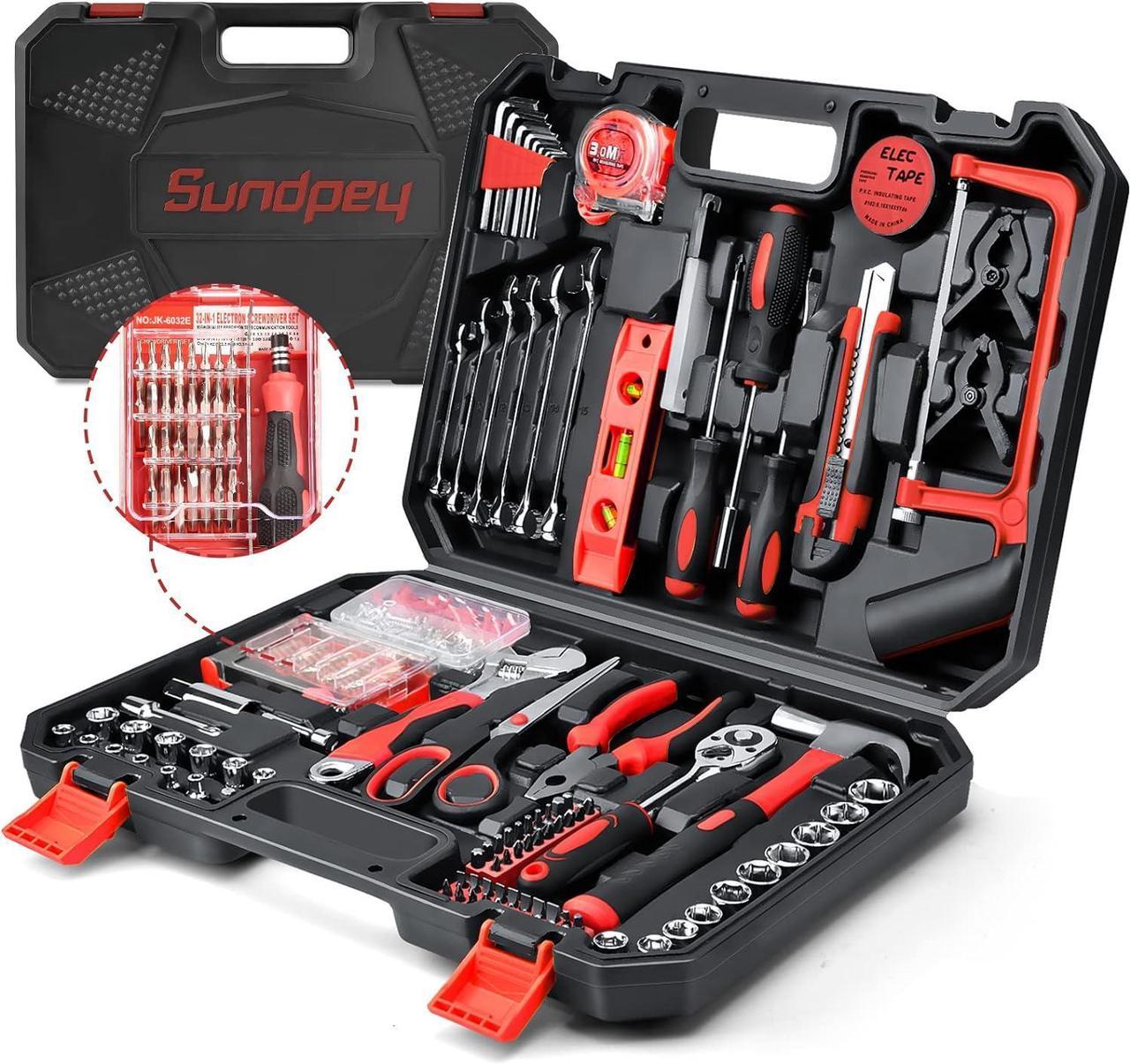 Sundpey Home Tool Kit 257-PCs - Household Repair Outils Complete General Hand Tool Set - Mechanic Tools for Men Women with Wrench Set & Screwdriver Set & Socket Set & Portable Toolbox Storage Case