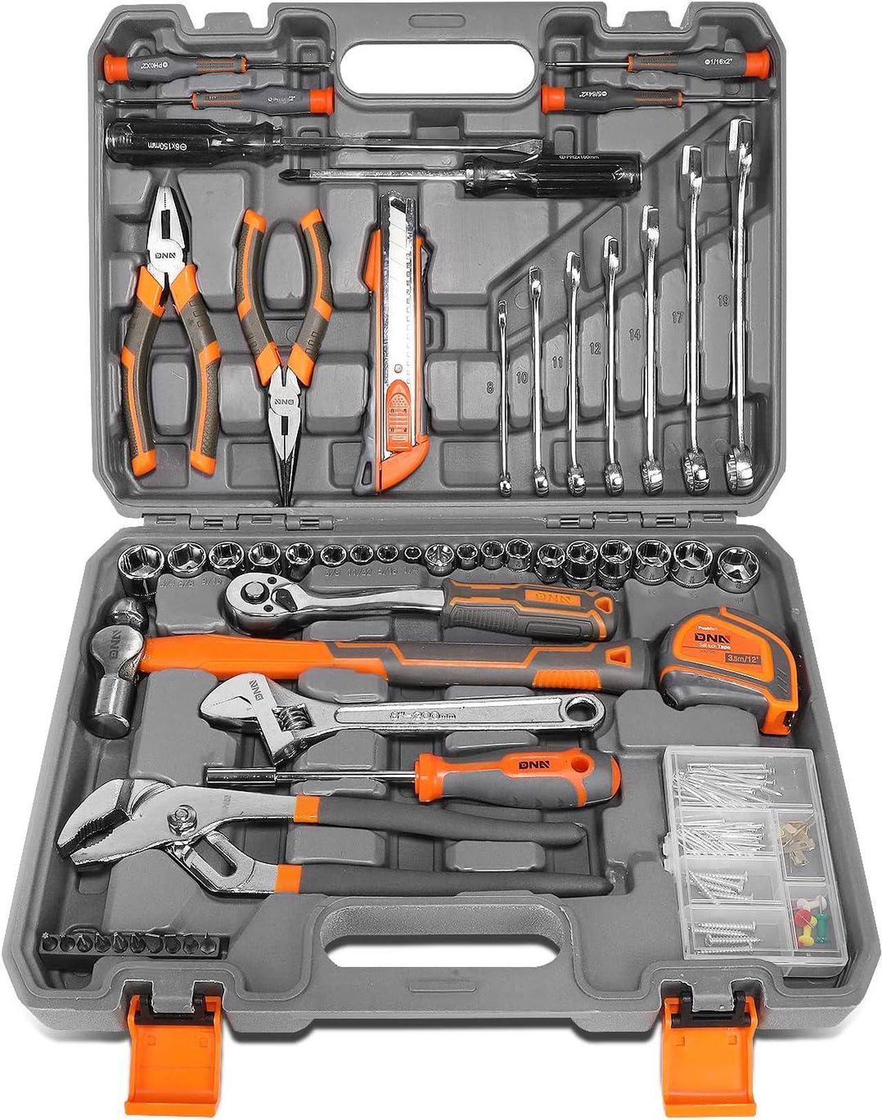 DNA MOTORING TOOLS-00059 160-piece Mechanics Auto & Home Repair Tool Set Household Hand Tool Kit with Storage Case