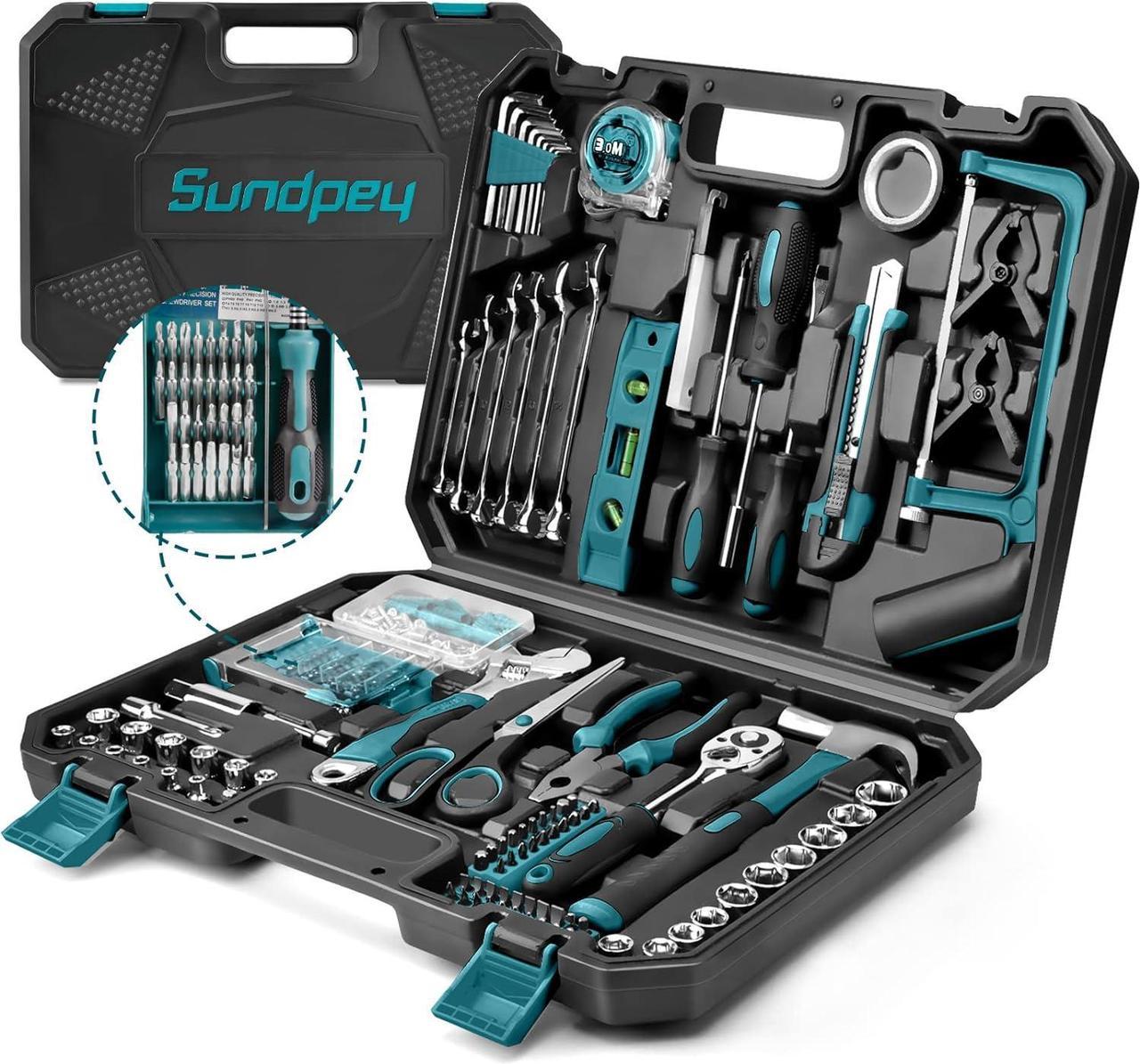 Sundpey 257PCs Home Tool Kit - Portable Repair Outils Complete General Household Hand Tool Set - Mechanic Tools for Men & Women with Ratchet Set & Screwdriver Set & Socket Set & Tool Box Storage Case