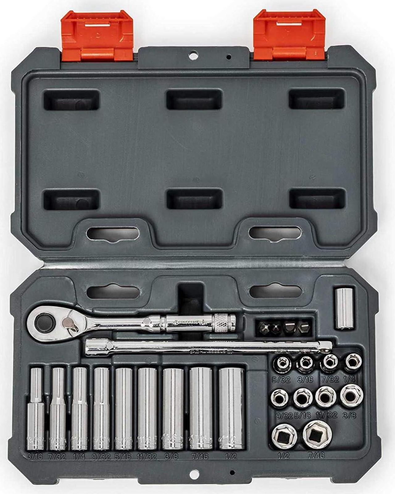 Crescent 26 Piece 1/4" Drive 6 Point Standard & Deep SAE Mechanics Tool Set - CSWS2C