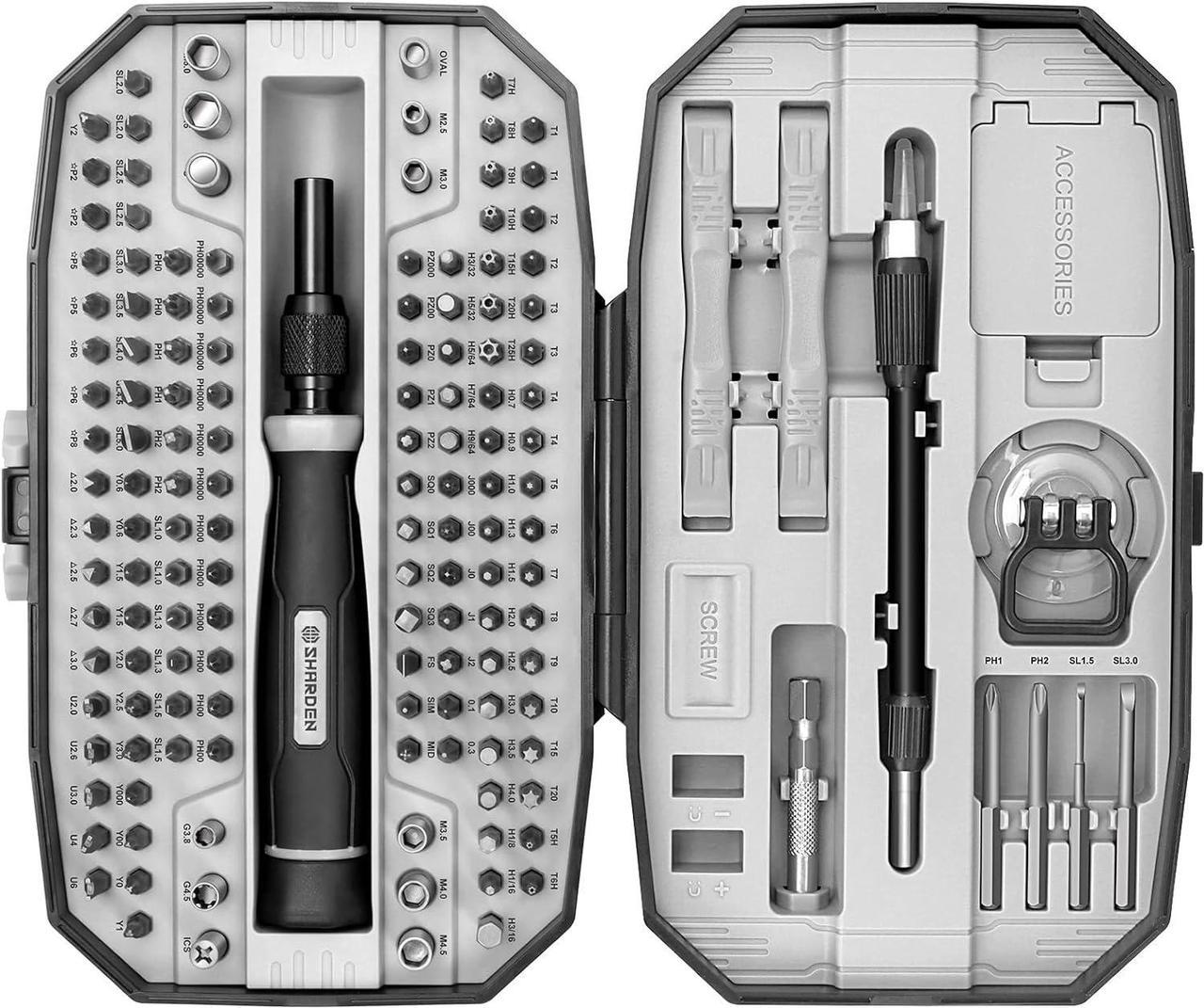 SHARDEN 153 in 1 Precision Screwdriver Set Computer Tool Kit, Laptop Screwdriver Kit Magnetic Electronic Screwdriver Set for PC, iPhone, Phone, PS5, PS4, Jewelry, Tablet, RC, Xbox Controller Repair