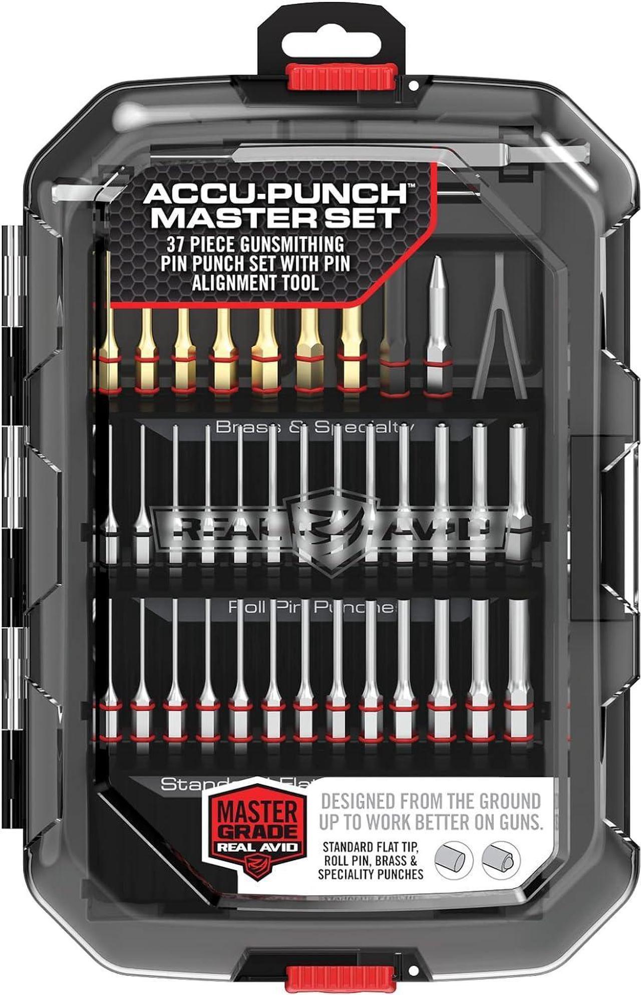 Real Avid Punch Set, Gunsmithing Tool Kit with Roll Pin Punch Set, Flat Tip Metal Punch Set, Brass Punch Set and Gunsmithing Tools: Pin Starter Tool, Finishing Non Marring Punch and Staking Punch Tool