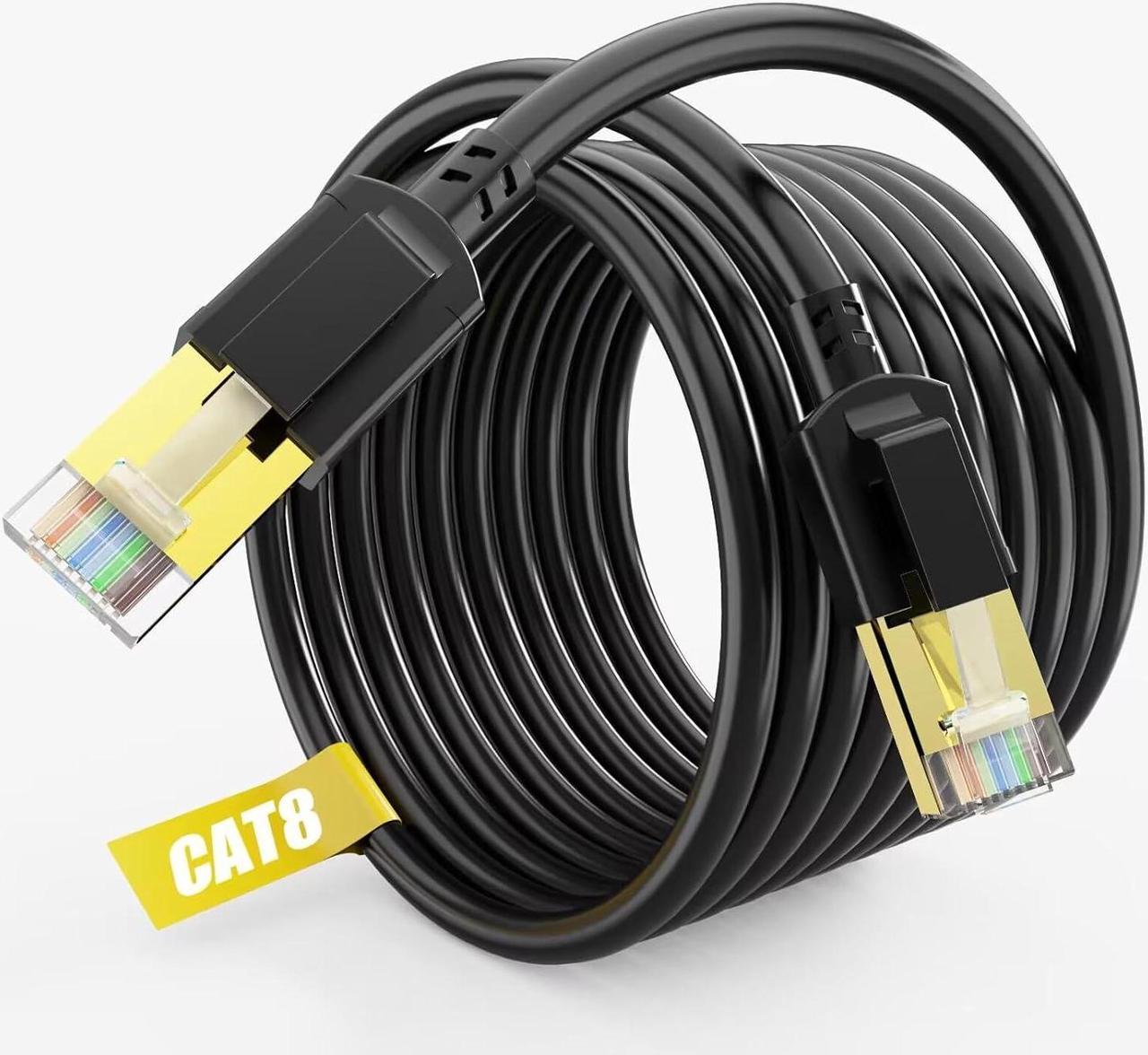 Cat 8 Ethernet Cable 70 ft Shielded, Indoor&Outdoor, Heavy Duty High Speed Direct Burial 26AWG Cat8 Network Wire, 40Gbps 2000Mhz SFTP Patch Cord, in Wall&Weatherproof RJ45 Cable for Router/Modem/Xbox