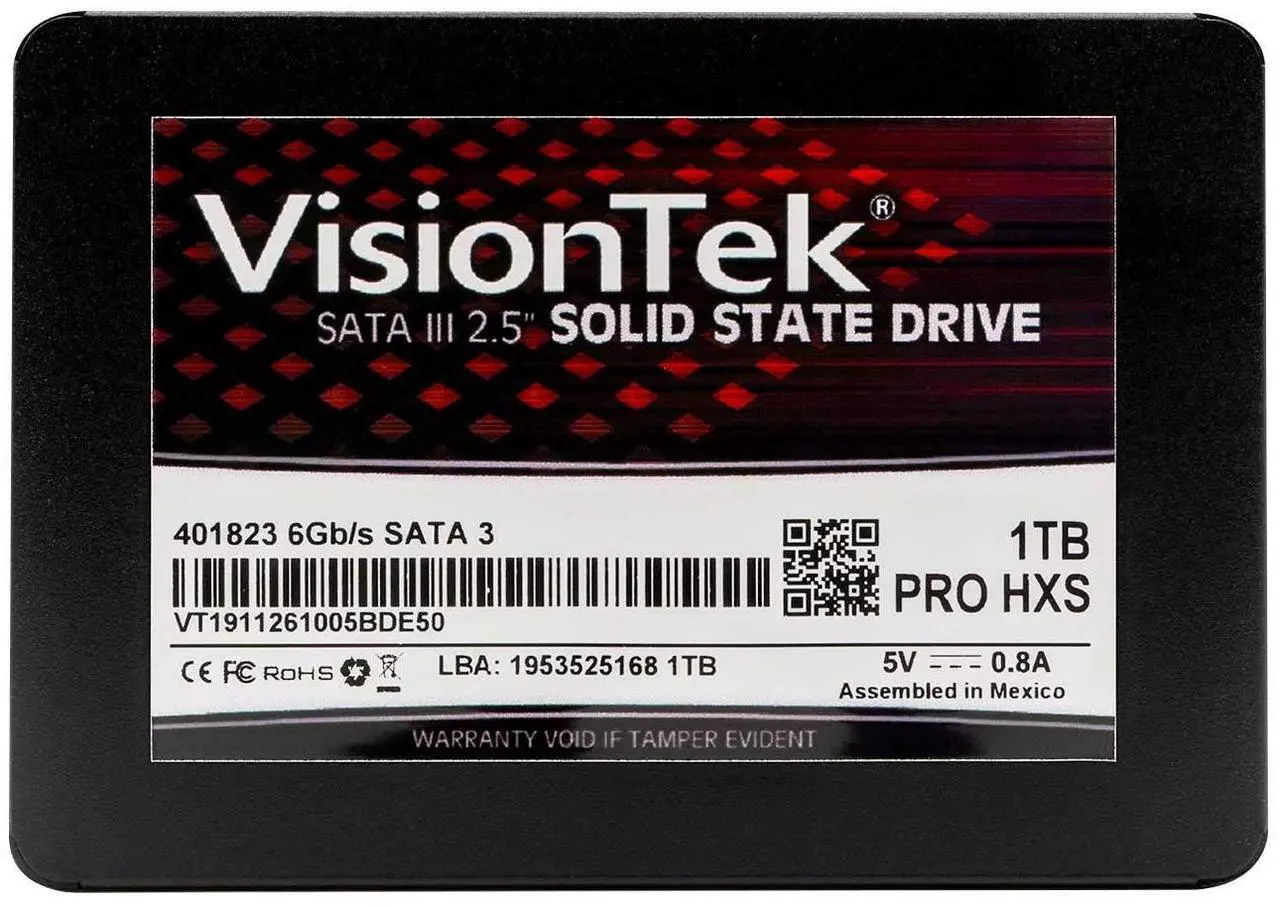 Alt view image 7 of 7 - VisionTek - 901311 - VisionTek PRO HXS 1 TB Solid State Drive - 2.5 Internal - SATA (SATA/600) - 560 MB/s Maximum Read
