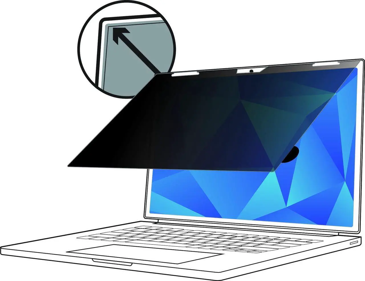 Alt view image 7 of 7 - 3M Privacy Filter for Apple MacBook Pro 14 2021 with COMPLY Flip Attach, 16:10, PFNAP011 Black, Matte