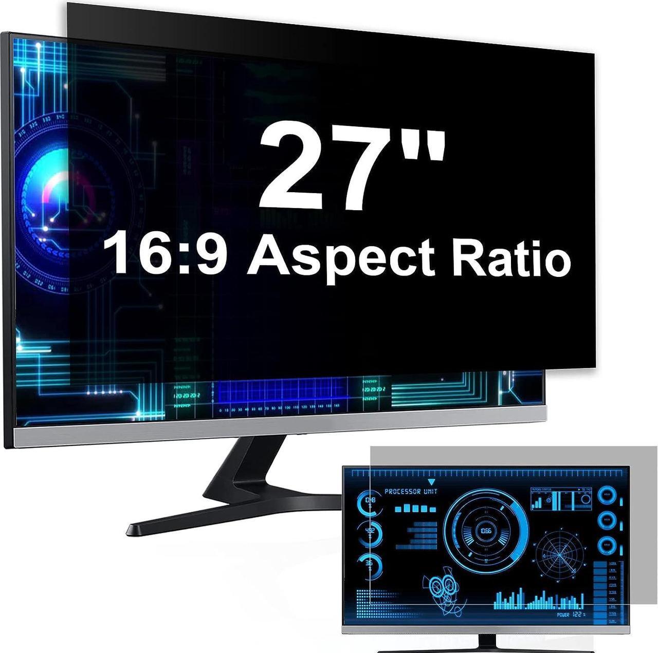 Main image of [2 Pack] Computer Privacy Screen 27 Inch for 16:9 Widescreen Monitor, Removable Eye Protection Anti Glare Blue Light Filter, Anti Scratch Computer Monitor Privacy Shield 27 In
