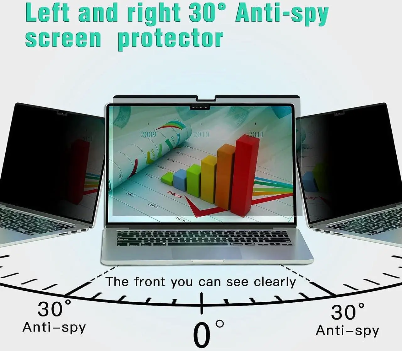 Alt view image 2 of 6 - privacy screen macbook pro 14 inch, magnetic privacy screen for 2023-2021MacBook Pro 14.2 inch M1 Pro/M1 Max (A2779/A2442),Anti-Spy,HD,Anti Fingerprint,Anti Blue Light,Removable,easy installation