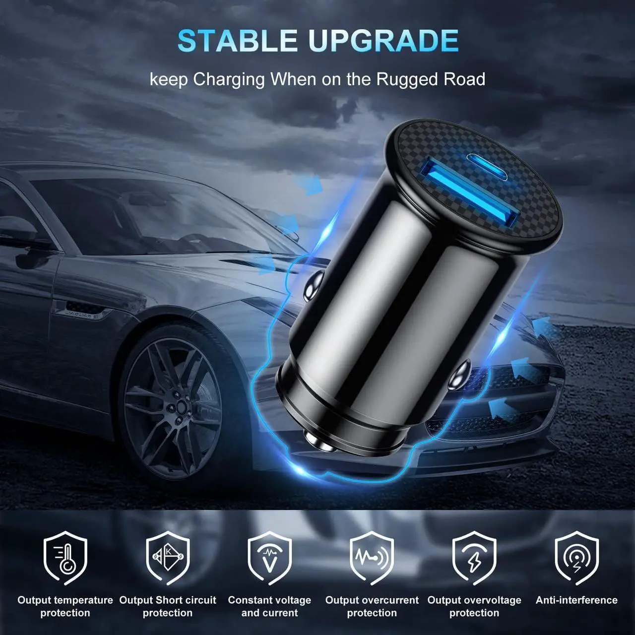 Alt view image 2 of 7 - [Apple Certified] iPhone Fast Car Charger,Dual-Port USB A and USB C Car Charging Adapter with 2X6ft Lightning Cable, Type C Car Charging Plug for iPhone 14 Pro/13 Pro Max/12 Mini/11/XS/XR/X/8/iPad