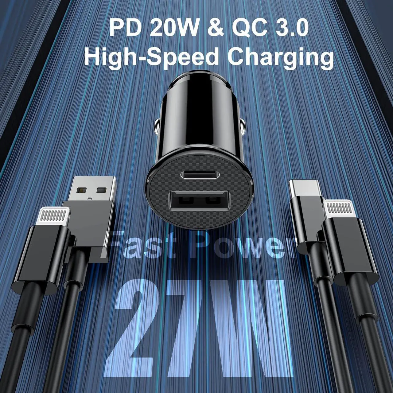 Alt view image 6 of 7 - [Apple Certified] iPhone Fast Car Charger,Dual-Port USB A and USB C Car Charging Adapter with 2X6ft Lightning Cable, Type C Car Charging Plug for iPhone 14 Pro/13 Pro Max/12 Mini/11/XS/XR/X/8/iPad