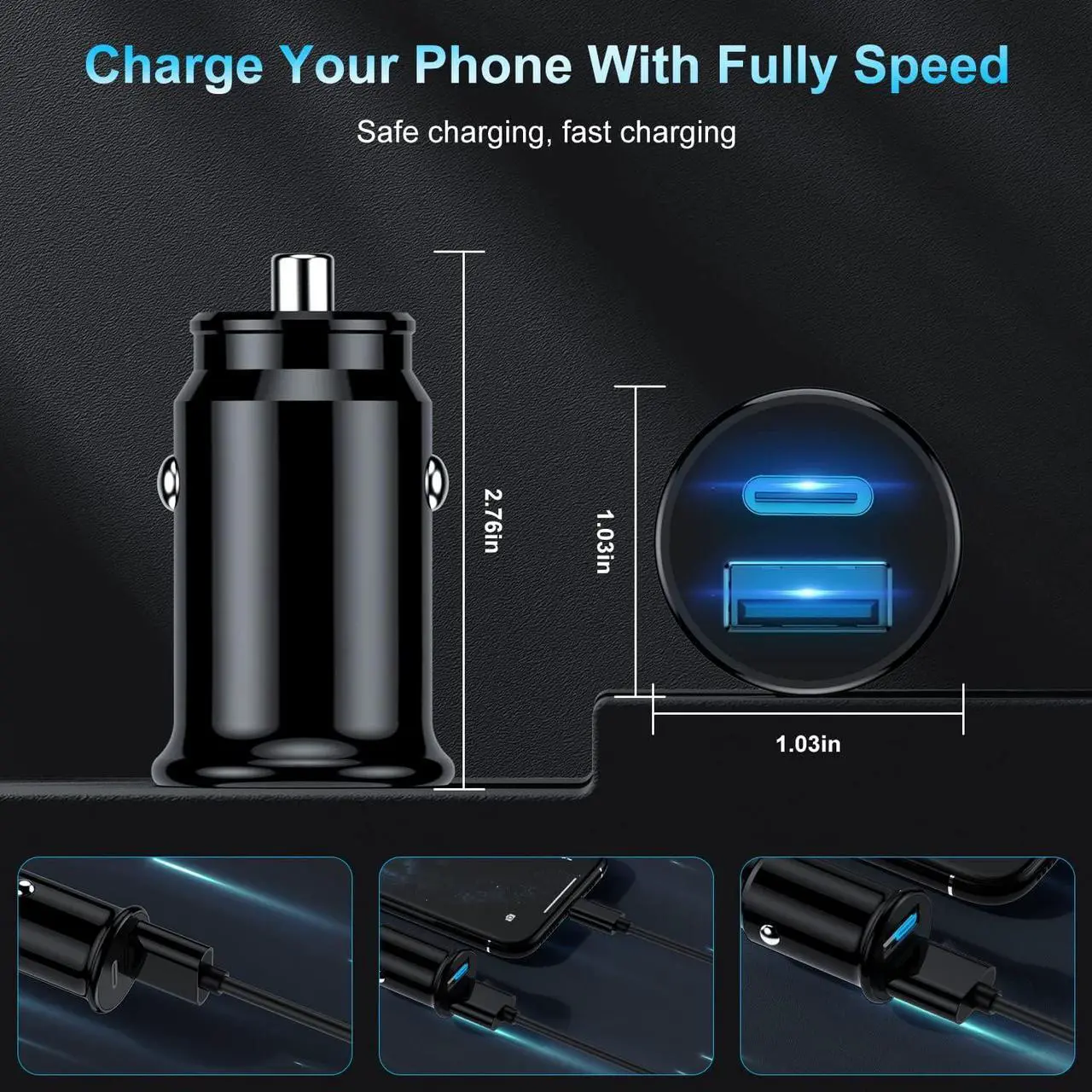 Alt view image 3 of 7 - [Apple Certified] iPhone Fast Car Charger,Dual-Port USB A and USB C Car Charging Adapter with 2X6ft Lightning Cable, Type C Car Charging Plug for iPhone 14 Pro/13 Pro Max/12 Mini/11/XS/XR/X/8/iPad