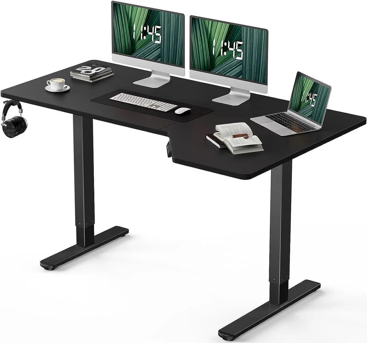 Main image of Marsail L Shaped Electric Standing Desk, 55x34 Inch Standing Desk Adjustable Height with Headphone Hook, Large Computer Desk Sit Stand Desk for Home Office Sturdy Writing Workstation